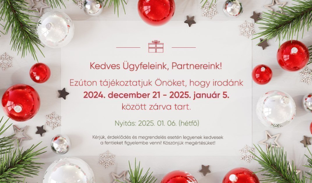 Ünnepi nyitva tartás 2024-ben