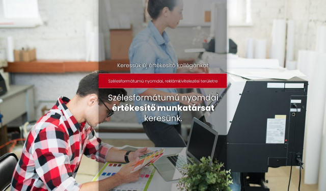Szélesformátumú nyomdai értékesítő munkatárs