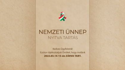 Márciusi ünnepi nyitva tartás