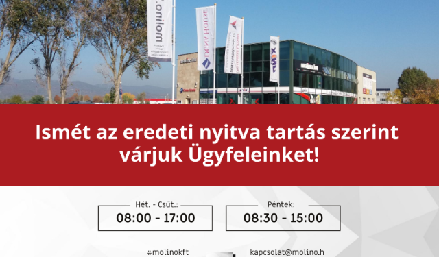 Nyitva tartás változás