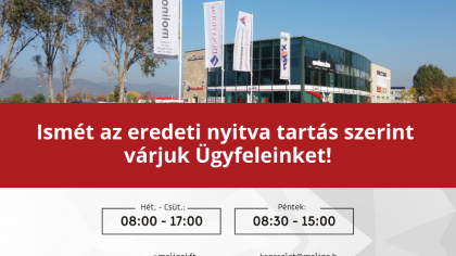 Nyitva tartás változás