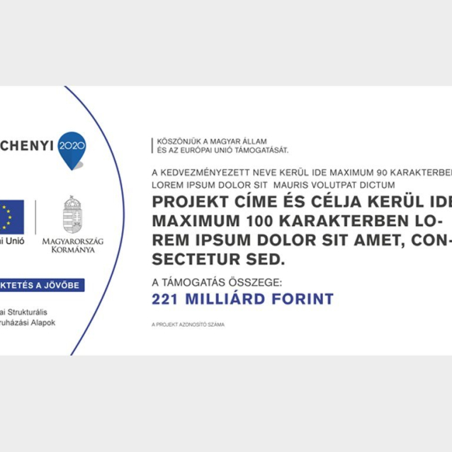 Széchenyi 2020 "B" típusú projekt tábla