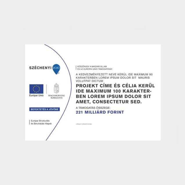 Széchenyi 2020 "C" típusú projekt tábla