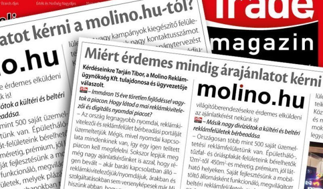 Molino Kft. a Trade magazinban